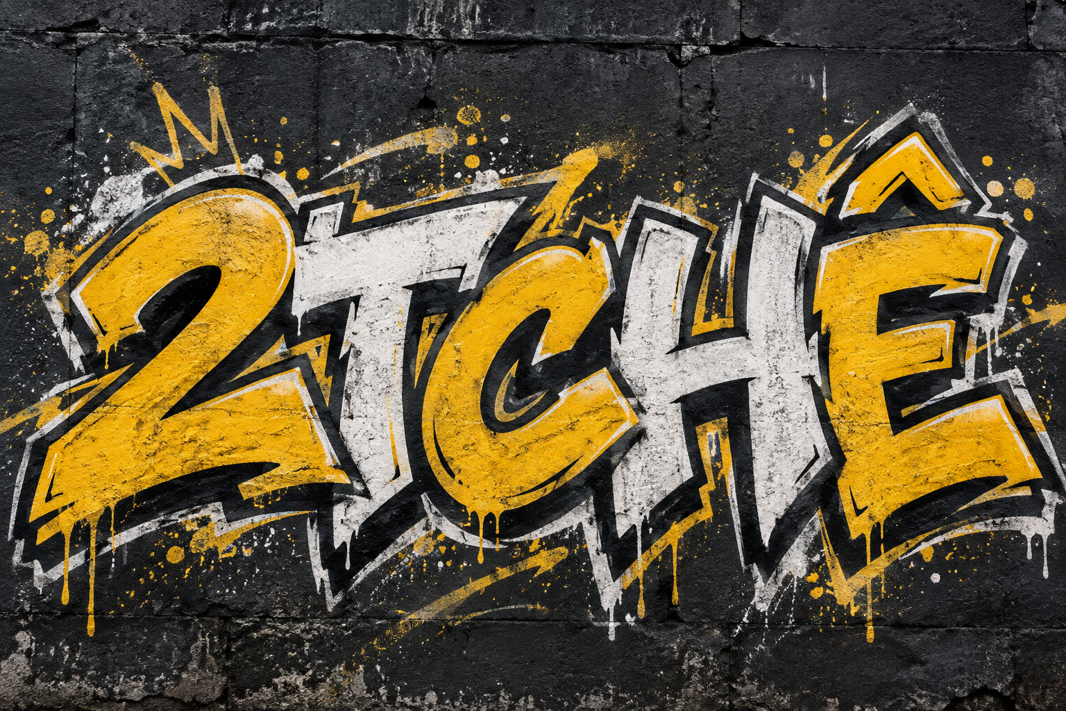 Grafite 2Tchê em dourado e branco